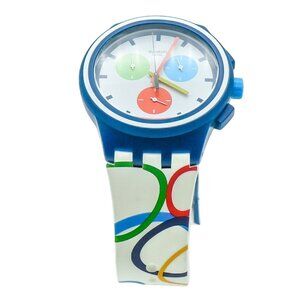 Authentic Swatch RIO ALL AROUND Chrono Plastic Olympics Watch SUSN100